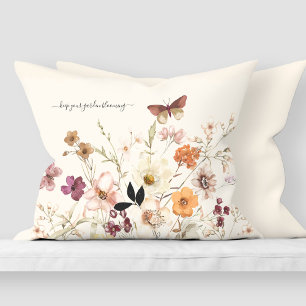 Pressed Wildflowers Cottagecore Cream Custom Pillow Case