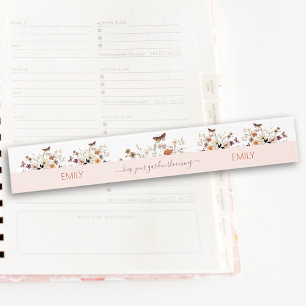 Pressed Wildflowers Girly Floral Name Ruler