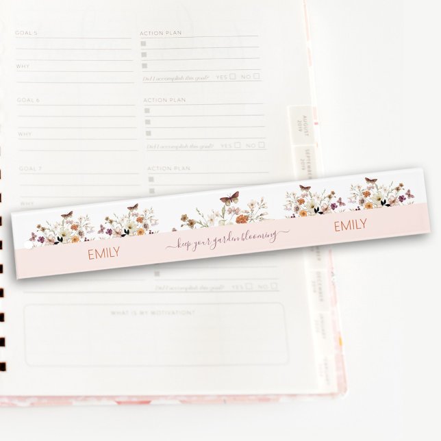 Pressed Wildflowers Girly Floral Name Ruler (Pressed Wildflowers Girly Floral Name Ruler)