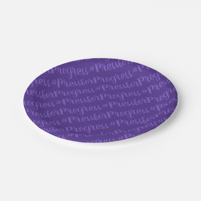 #PressforProgress HashTag International Womens Day Paper Plates (Angled)