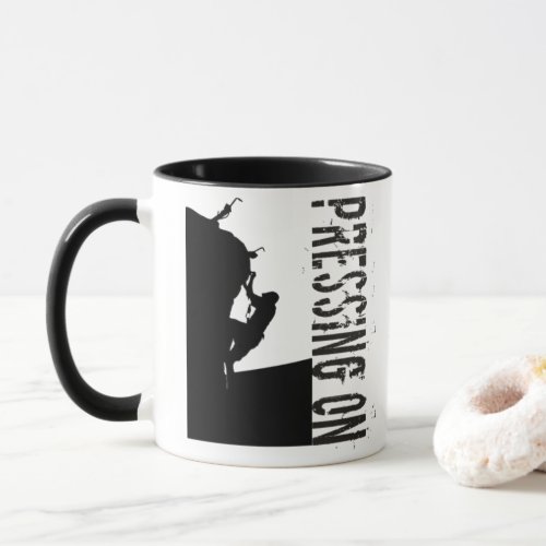 Pressing On Philippians 314 Rock Climber Mug