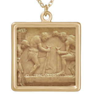 Pressing the Grapes (marble) Gold Plated Necklace