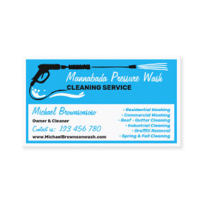 Pressure blue modern Power Washing auto cleaning Business Card