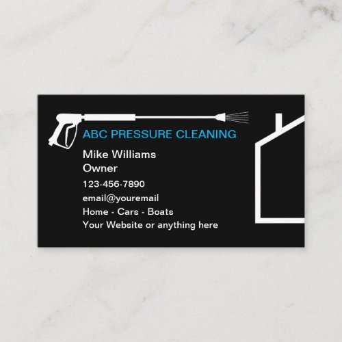 Pressure Cleaning And Power Washing Business Cards