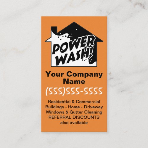Pressure Cleaning Power Wash Marketing Advertising Business Card