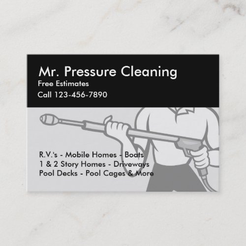 Pressure Cleaning  Sandblasting Services Business Card