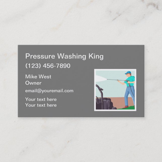 Pressure Cleaning Service Business Card (Front)