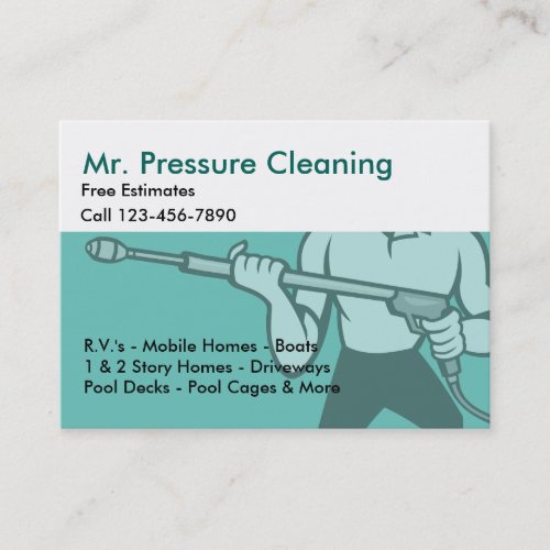 Pressure Cleaning  Washing Business Card