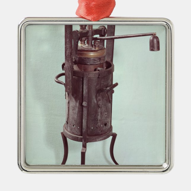 Pressure cooker invented by Denis Papin  1679 Metal Ornament (Front)