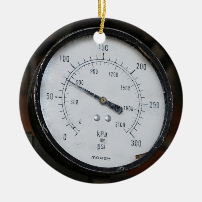 Pressure gauge ceramic ornament (Front)