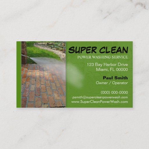 Customizable Pressure or Power Washing Business Card