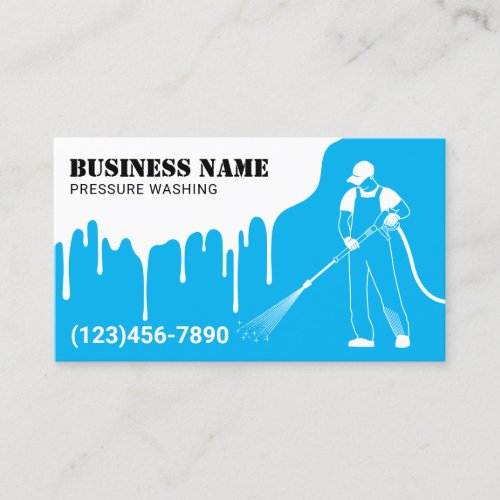 Pressure Power Washing Blue Professional Cleaning Business Card