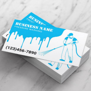 Pressure Power Washing Blue Water House Cleaning Business Card