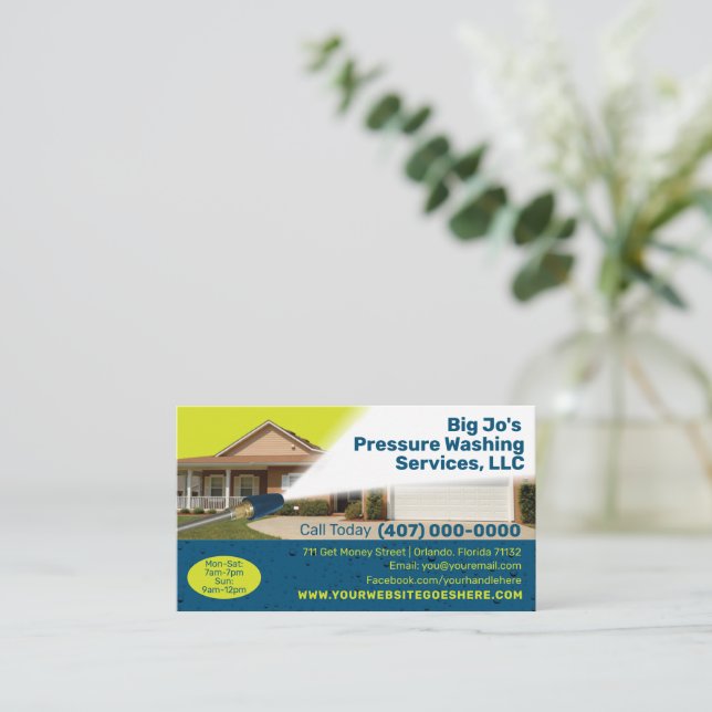 Pressure /Power Washing Business Card (Standing Front)