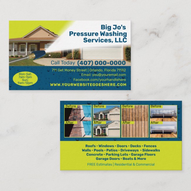 Pressure /Power Washing Business Card