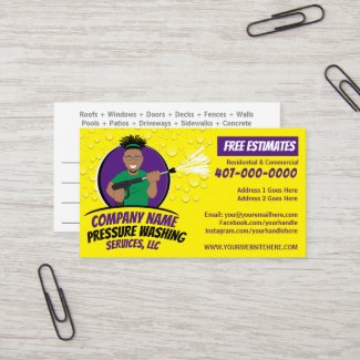 Pressure Power Washing & Cleaning Customizable Bus Business Card