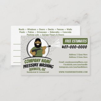 Pressure Power Washing & Cleaning Customizable Bus Business Card