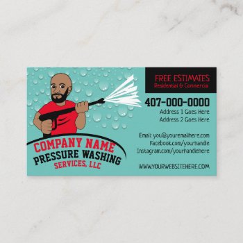 Pressure Power Washing & Cleaning Customizable Bus Business Card by WhizCreations at Zazzle