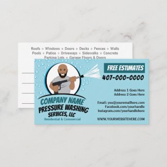 Pressure Power Washing & Cleaning Customizable Business Card