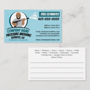 Pressure Power Washing & Cleaning Customizable Business Card