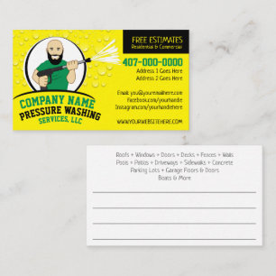 Pressure Power Washing & Cleaning Customizable Business Card
