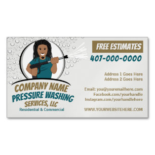 Pressure Power Washing & Cleaning Customizable Business Card Magnet
