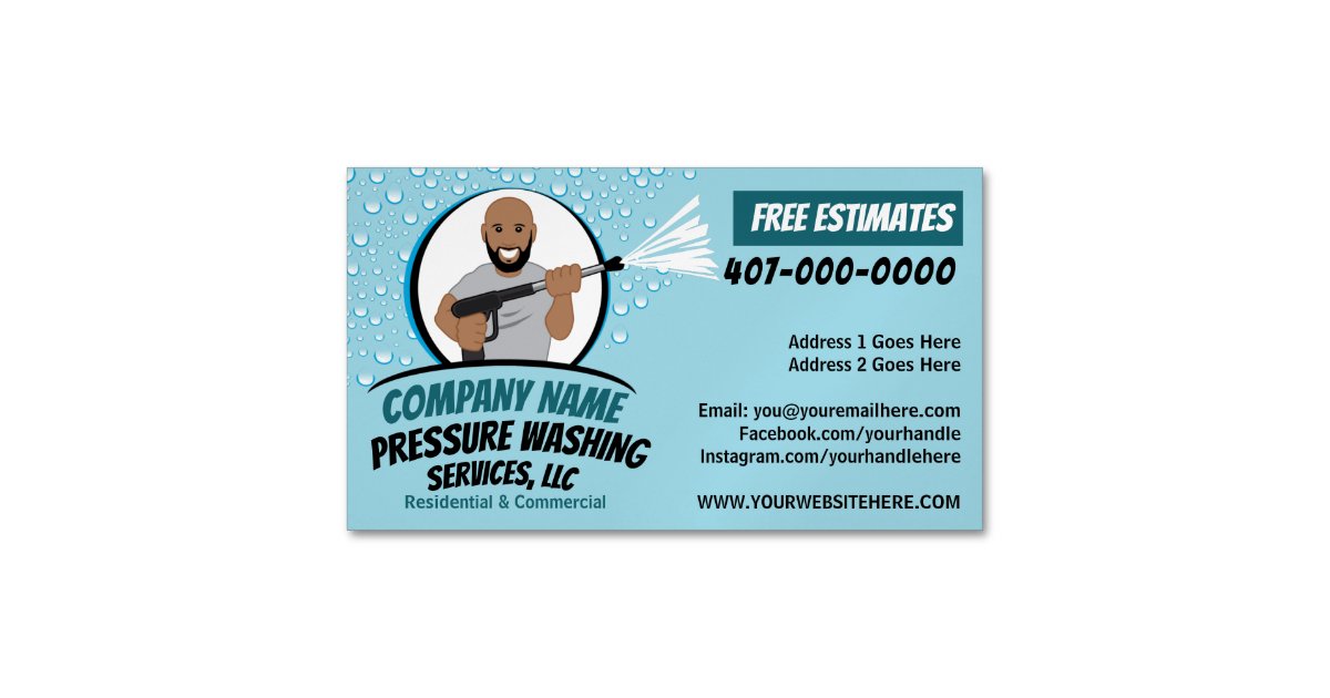 pressure-power-washing-cleaning-customizable-business-card-magnet