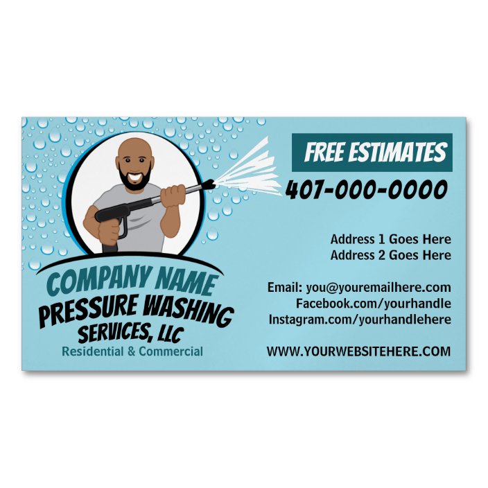 Pressure Power Washing & Cleaning Customizable Business Card Magnet ...