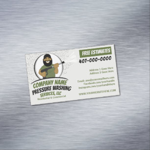 Pressure Power Washing & Cleaning Customizable Business Card Magnet