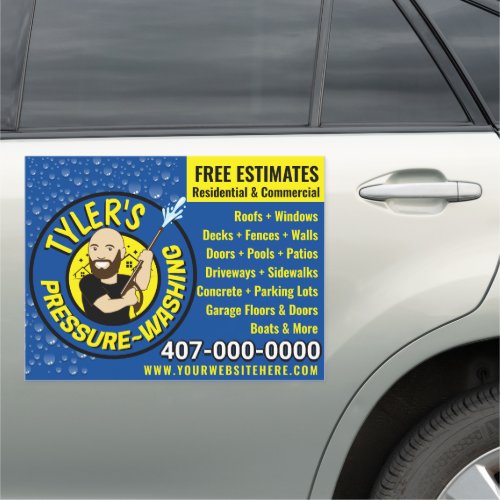 Pressure Power Washing  Cleaning Customizable Car Car Magnet