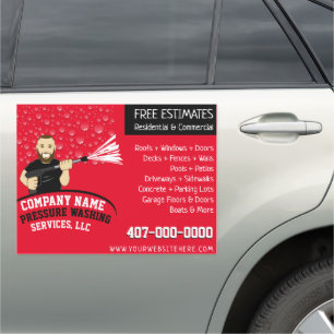 Pressure Power Washing & Cleaning Customizable Car Magnet