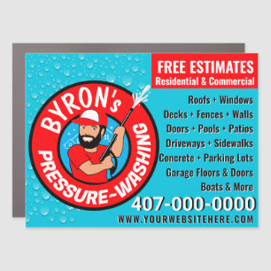 Pressure Power Washing & Cleaning Customizable Car Magnet