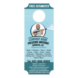 Pressure Power Washing & Cleaning Customizable  Door Hanger