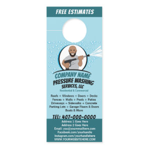 Pressure Power Washing & Cleaning Customizable  Door Hanger