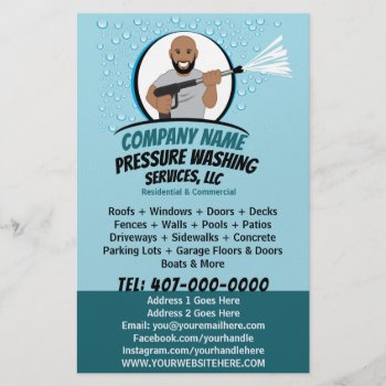 Pressure Power Washing & Cleaning Customizable Flyer by WhizCreations at Zazzle