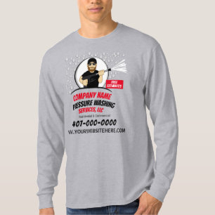 Pressure Power Washing & Cleaning Customizable Lon T-Shirt