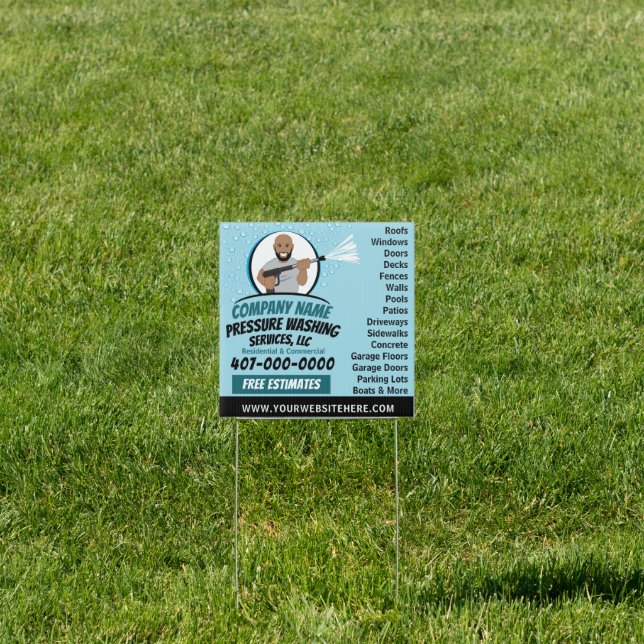 Pressure Power Washing & Cleaning Customizable Sign (Insitu)