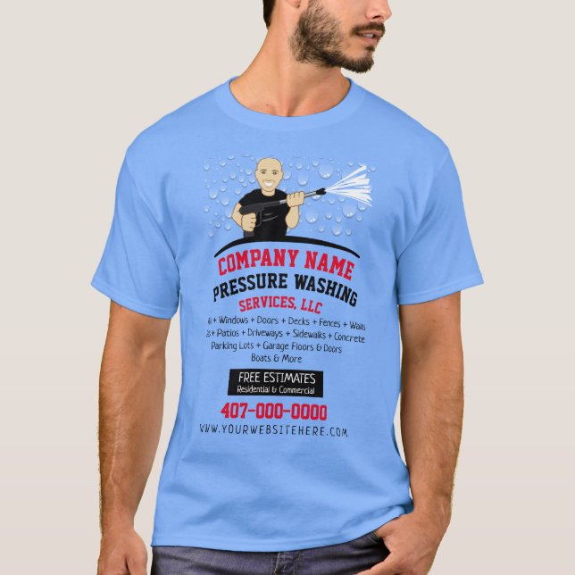 Pressure Power Washing & Cleaning Customizable T-Shirt (Front)