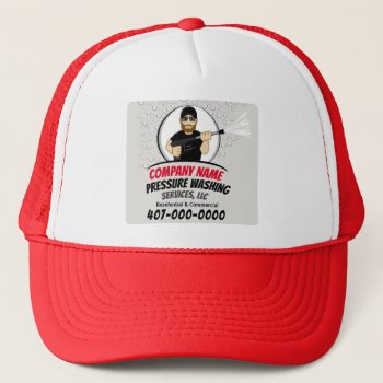 Pressure Power Washing & Cleaning Customizable Trucker Hat by WhizCreations at Zazzle