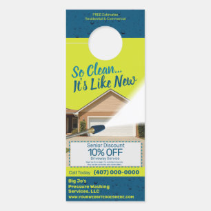 Pressure Power Washing Customizable Template Door Hanger