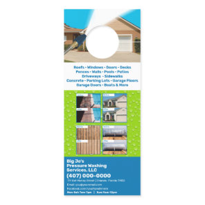 Pressure Power Washing Customizable Template Door Hanger