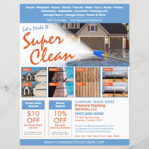 Pressure Power Washing  Flyer EDDM Template