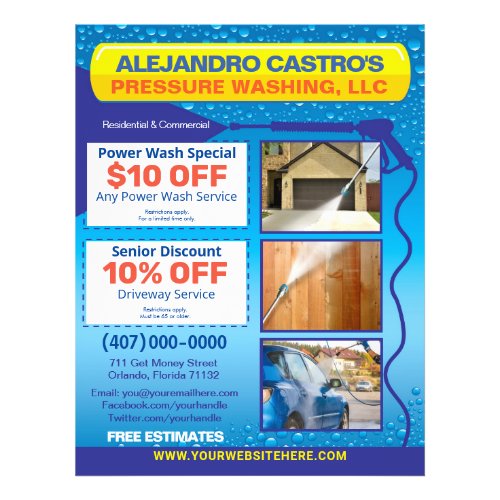 Pressure Power Washing  Flyer Full Page Template