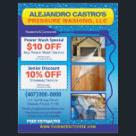 Pressure Power Washing  Flyer Full Page Template<br><div class="desc">Customize this pressure washing (power washing)  full page flyer template design to suit your needs and business. This pressure washing template displays pressure washer and water beads background. See matchting products like the pressure washing business card template.</div>
