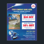 Pressure Power Washing  Flyer Template<br><div class="desc">Customize this pressure washing (power washing)  flyer template design to suit your needs and business. This pressure washing template displays pressure washer and water beads background.</div>