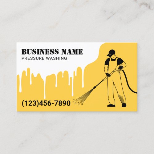 Pressure Power Washing Gold Professional Cleaning Business Card