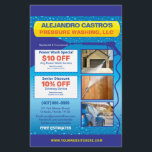 Pressure Power Washing  Half Page Flyer Template<br><div class="desc">Customize this pressure washing (power washing)  flyer template design to suit your needs and business. This pressure washing template displays pressure washer gun and water beads background. See matchting products like the pressure washing business card template.</div>