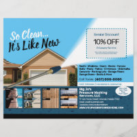 Pressure Power Washing Half Page Flyer Template