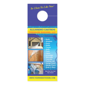 Pressure Power Washing Large Template Door Hanger