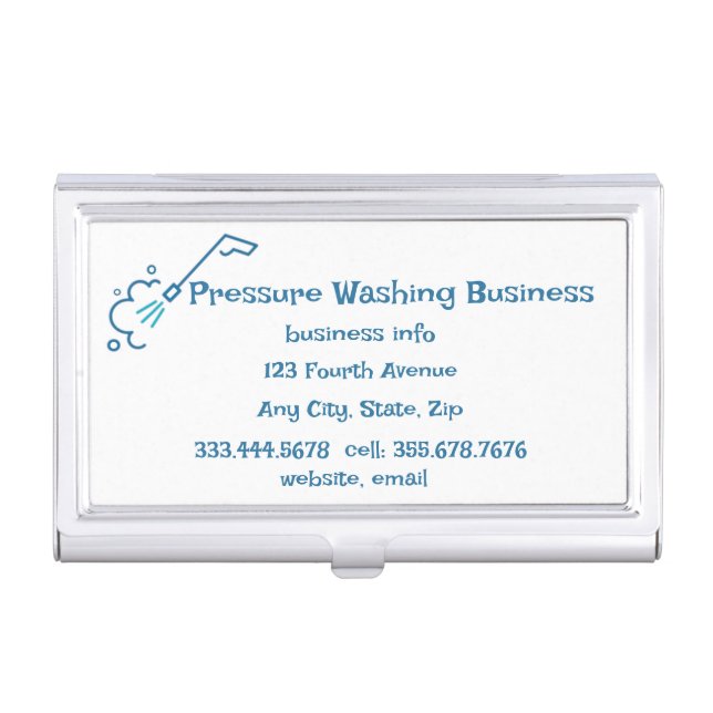 Pressure Power Washing Service Custom Business Car Business Card Case (Front)
